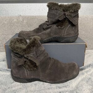 BareTraps Leader Womens 8.5 M Brown Suede Faux Fur Ankle Boots BT-F1110185